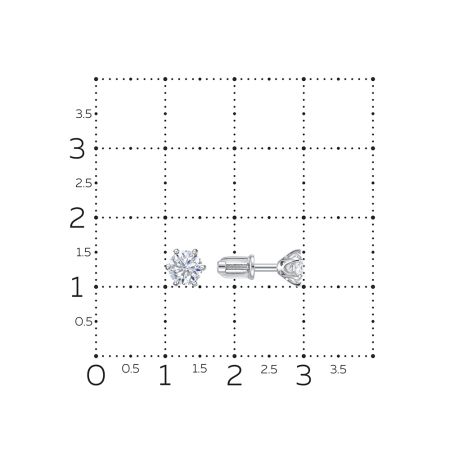 Серьги-пусеты с бриллиантами 1.06 карат из белого золота 148843