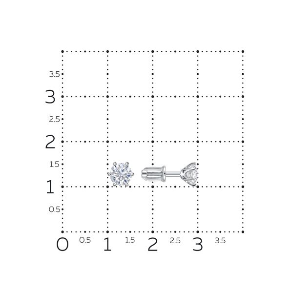 Серьги-пусеты с бриллиантами 1.06 карат из белого золота 148843