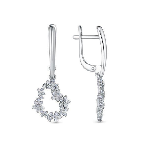 Серьги с 92 бриллиантами из белого золота 138881