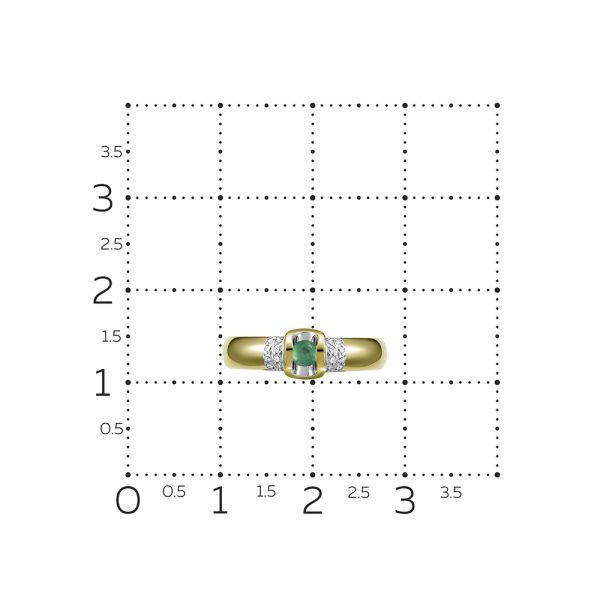 Кольцо с изумрудом и 16 бриллиантами из лимонного золота 99028