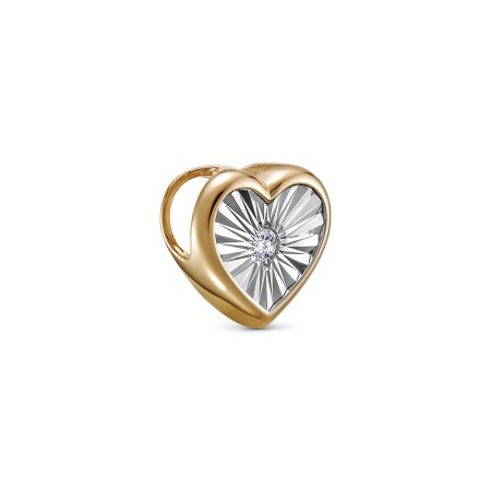 Подвеска с бриллиантом 0.024 карат из красного золота 143701