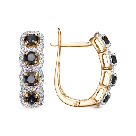 Серьги с 8 сапфирами и 94 бриллиантами из красного золота 129550