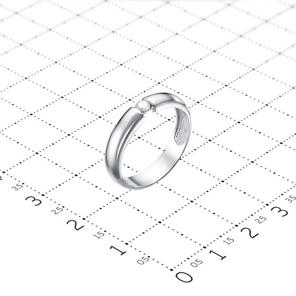 Кольцо с бриллиантом 0.095 карат из белого золота 67918