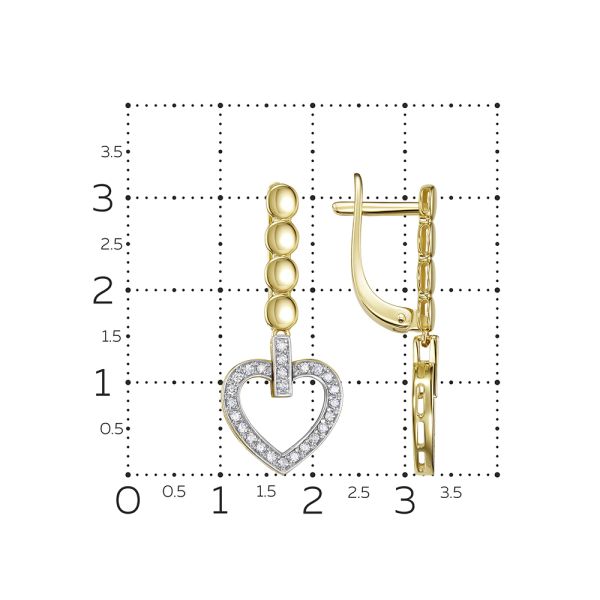 Серьги с 50 бриллиантами 0.35 карат из лимонного золота 144589
