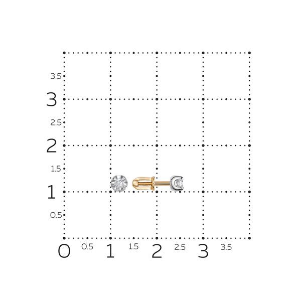 Серьги-пусеты с бриллиантами 0.09 карат из красного золота 148324