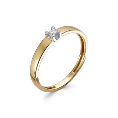 Кольцо с бриллиантом 0.08 карат из красного золота 140664