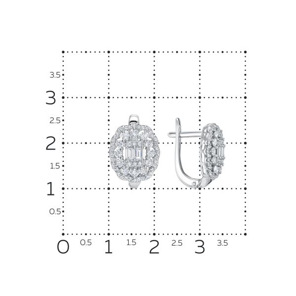 Серьги с 112 бриллиантами из белого золота 126104