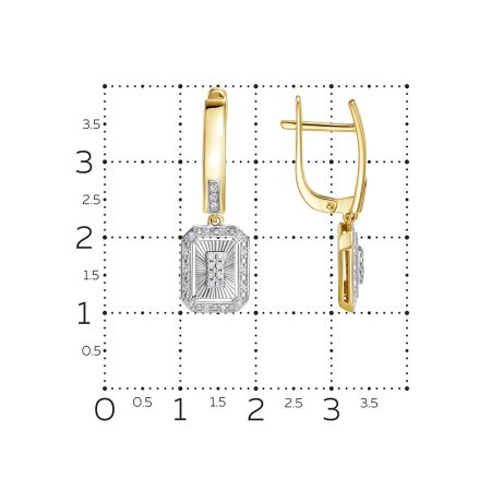 Серьги с 50 бриллиантами 0.25 карат из лимонного золота 145691