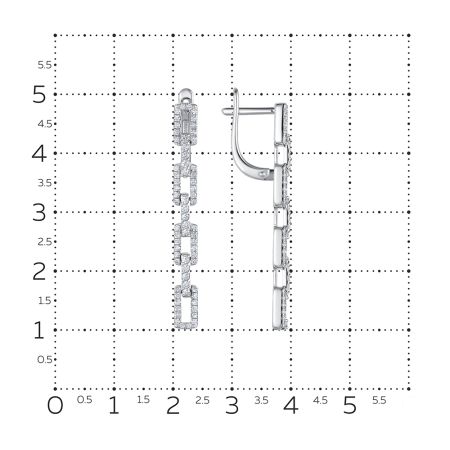 Серьги с 126 бриллиантами из белого золота 136385
