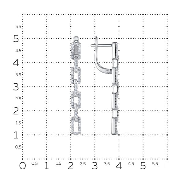 Серьги с 126 бриллиантами из белого золота 136385