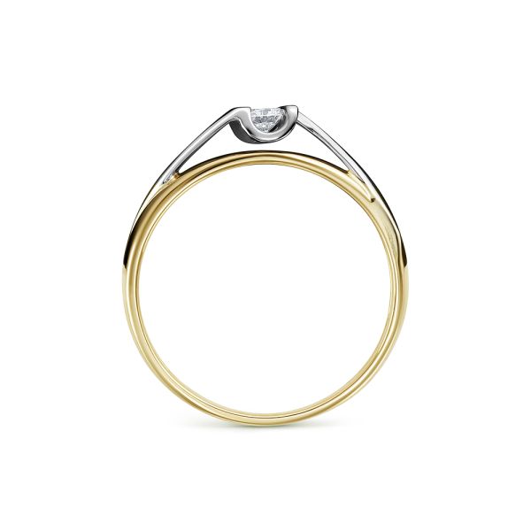 Кольцо с бриллиантом 0.1 карат из комбинированного золота 93505