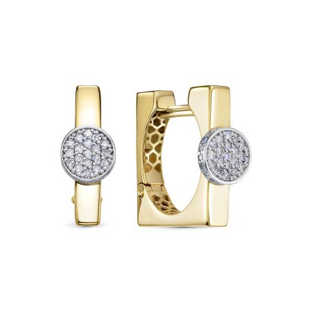 Серьги с 76 бриллиантами из лимонного золота 144597