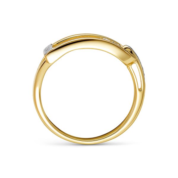 Кольцо с 19 бриллиантами из лимонного золота 143817