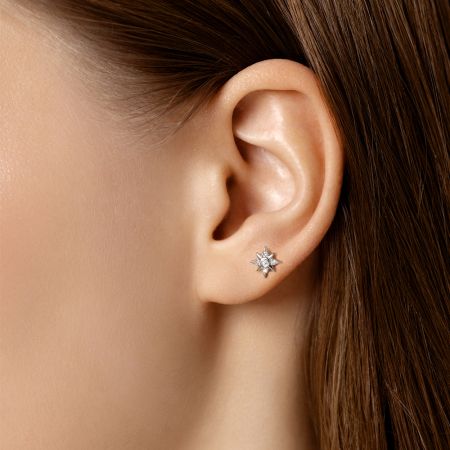 Пирсинг с 5 бриллиантами 0.035 карат из белого золота 143710