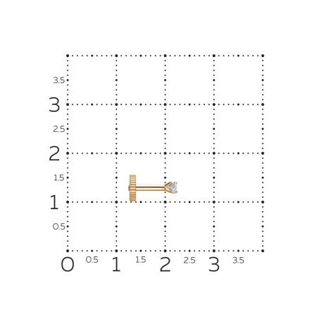 Пирсинг с бриллиантом 0.045 карат из красного золота 141499