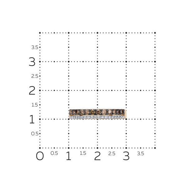 Кольцо с 12 коньячными бриллиантами и 19 бриллиантами из красного золота 142631