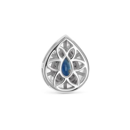 Подвеска с сапфиром и 16 бриллиантами из белого золота 136426 Подвеска с сапфиром и 16 бриллиантами из белого золота 136426
