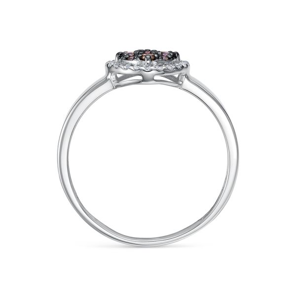 Кольцо с 9 коньячными бриллиантами и 22 бриллиантами из белого золота 143219