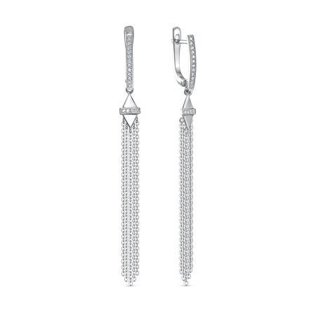 Серьги с 32 бриллиантами 0.16 карат из белого золота 141492