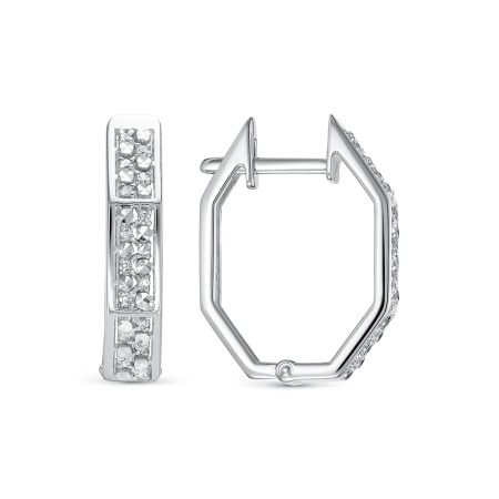 Серьги с 32 бриллиантами 0.16 карат из белого золота 135051