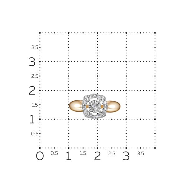Кольцо с 13 бриллиантами из красного золота 141783