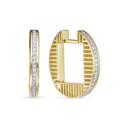 Серьги с 40 бриллиантами 0.2 карат из лимонного золота 142797