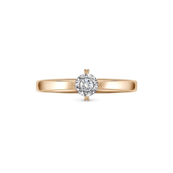 Кольцо с бриллиантом 0.064 карат из комбинированного золота 93553
