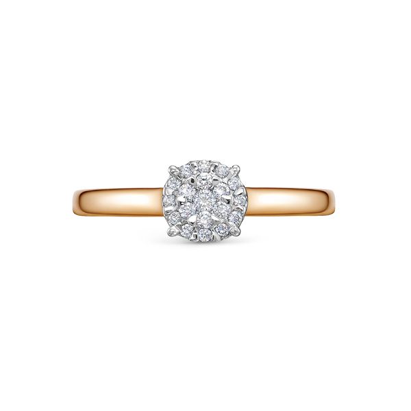 Кольцо с 19 бриллиантами из красного золота 142247