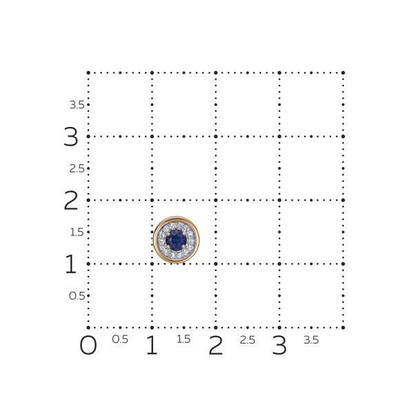 Подвеска с сапфиром и 14 бриллиантами из красного золота 142903