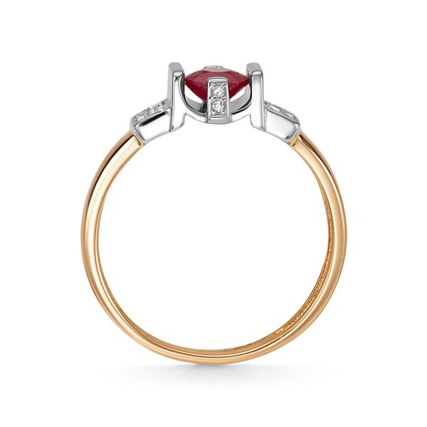 Кольцо с рубином и 16 бриллиантами из красного золота 124818