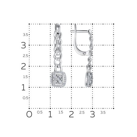 Серьги с 66 бриллиантами из белого золота 136383