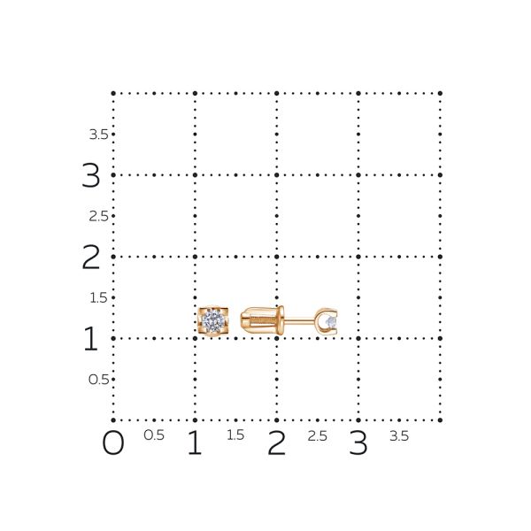 Серьги-пусеты с бриллиантами 0.16 карат из красного золота 146464