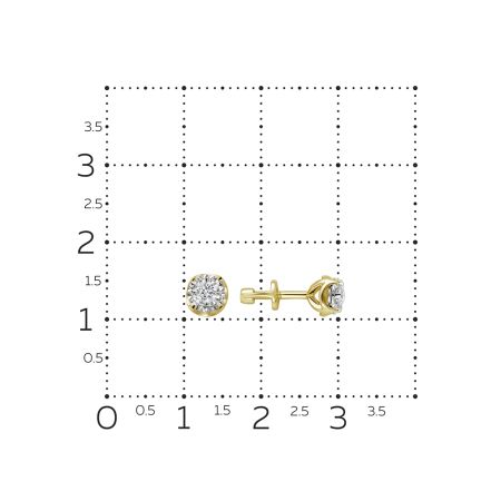Серьги-пусеты с бриллиантами 0.16 карат из комбинированного золота 93633