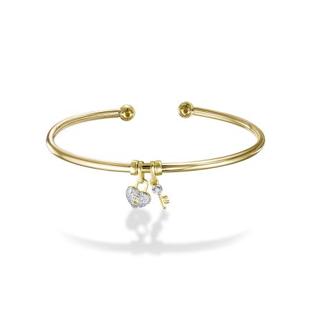 Браслет с 15 бриллиантами из лимонного золота 134903