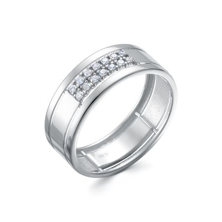 Кольцо с 14 бриллиантами 0.098 карат из белого золота 141468