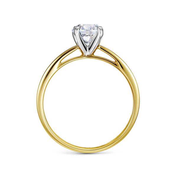 Кольцо с бриллиантом 0.95 карат из лимонного золота 141943