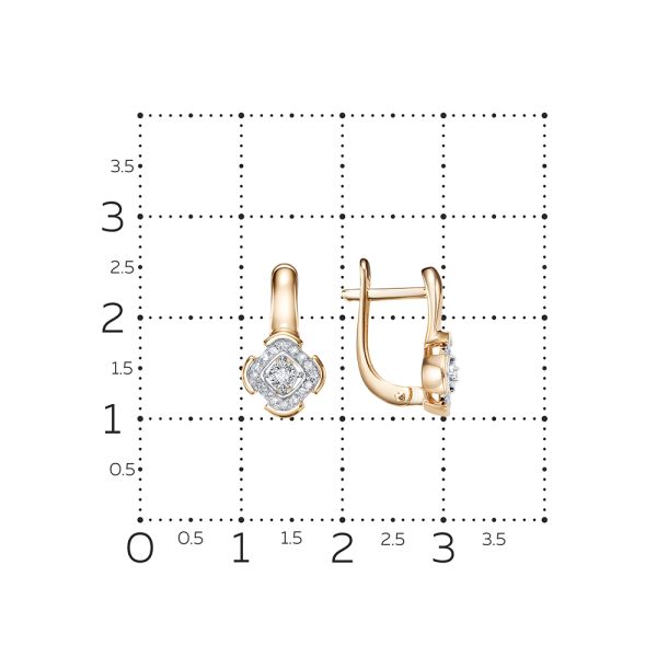 Серьги с 34 бриллиантами из красного золота 134425
