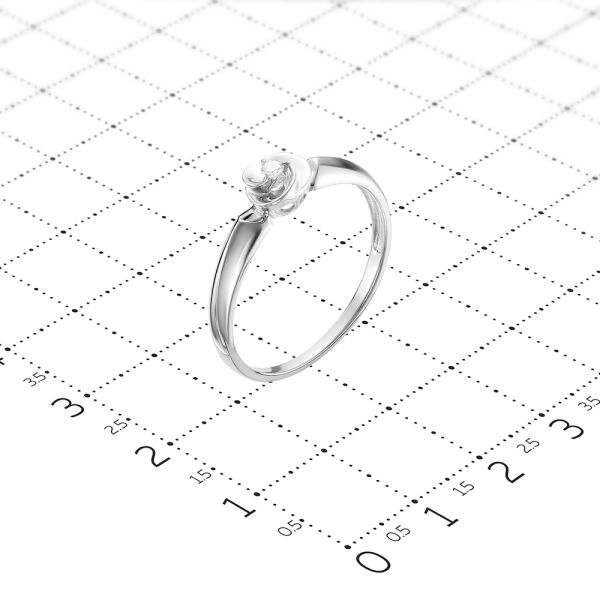 Кольцо с бриллиантом 0.03 карат из белого золота 51899