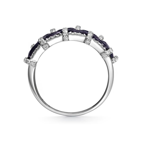 Кольцо с 8 сапфирами и 94 бриллиантами из белого золота 142759