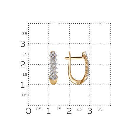 Серьги с 38 бриллиантами 0.266 карат из красного золота 141351