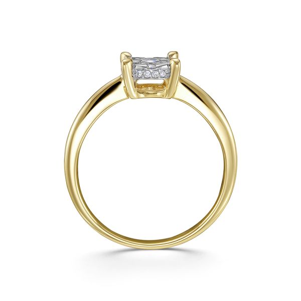 Кольцо с 25 бриллиантами из лимонного золота 116349