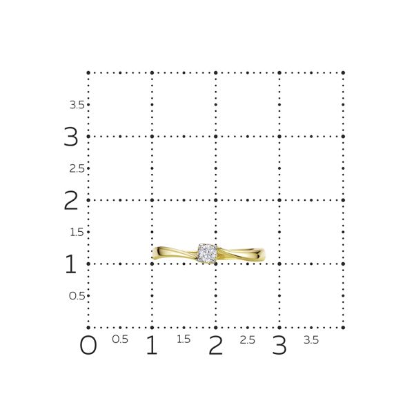 Кольцо с бриллиантом 0.08 карат из лимонного золота 127519