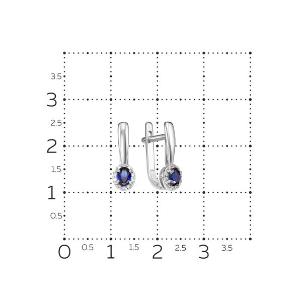 Серьги с сапфирами и 20 бриллиантами из белого золота 124122