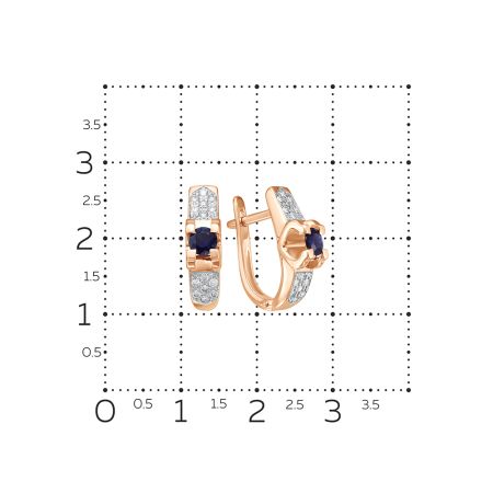 Серьги с сапфирами и 28 бриллиантами из красного золота 88306