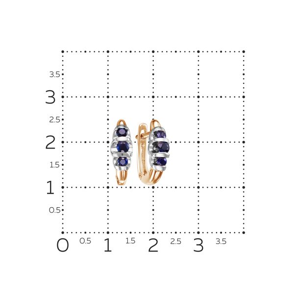 Серьги с 6 сапфирами из красного золота 89721