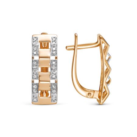 Серьги с 48 бриллиантами 0.24 карат из красного золота 140780