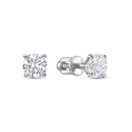 Серьги-пусеты с бриллиантами 1.06 карат из белого золота 72883