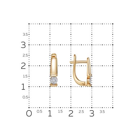 Серьги с 14 бриллиантами из красного золота 136387