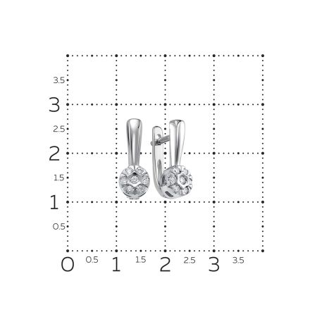 Серьги с 14 бриллиантами из белого золота 82233