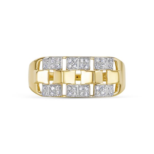 Кольцо с 48 бриллиантами 0.24 карат из лимонного золота 143961